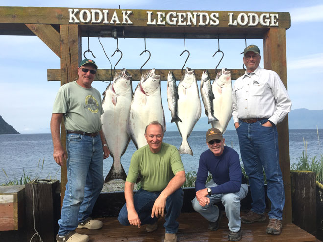 Halibut caught during an alaska fishing vacation